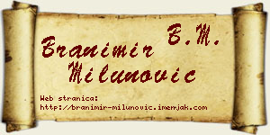 Branimir Milunović vizit kartica